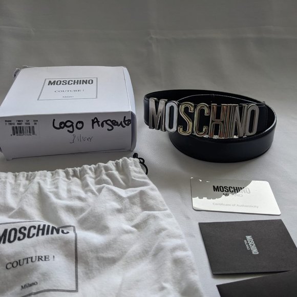 Moschino Couture Jeremy Scott Silver Logo BELT - Picture 16 of 16